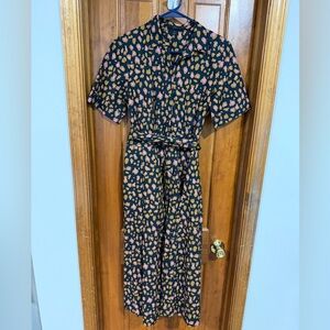 J Crew - size 2 Shirt dress with Pink and Mustard Animal Print